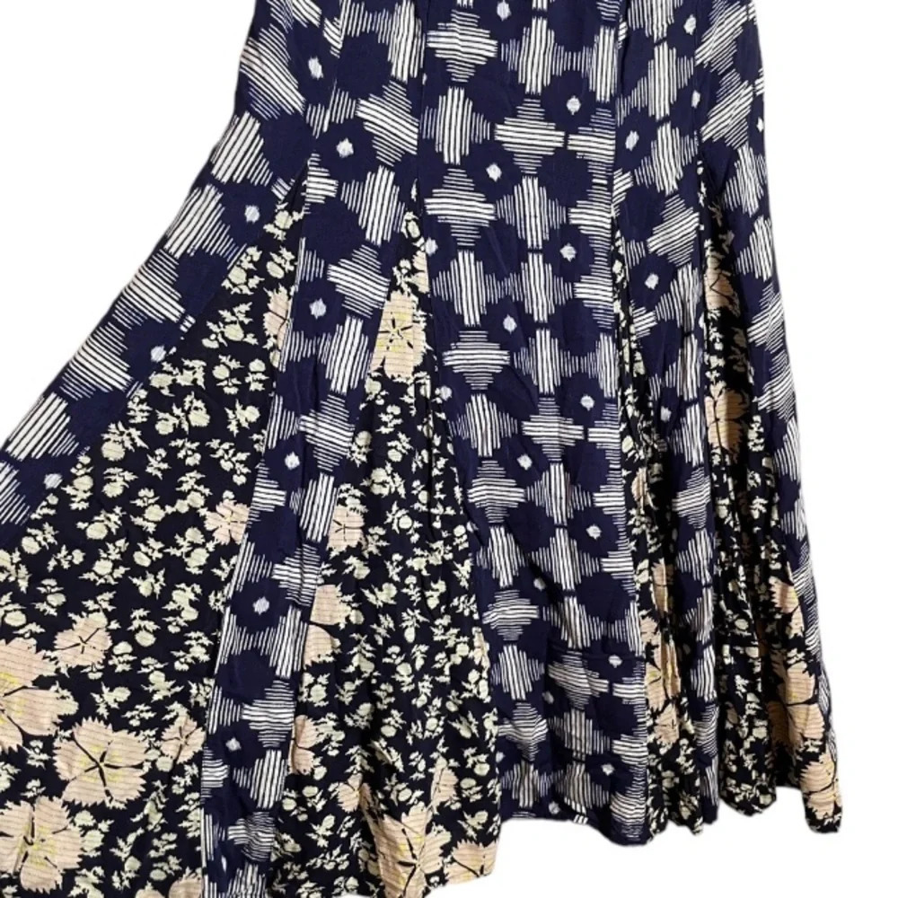 Anthropologie Dress Women’s Sz Small Maeve Indiga Patchwork Boho Corset Tassel - Picture 6 of 12